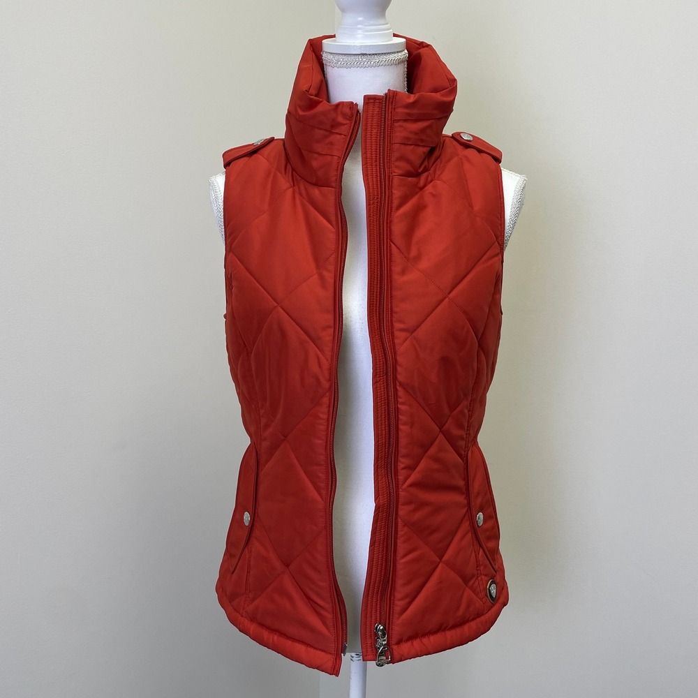 Ariat Womens Red Quilted Equestrian Vest Dog Print Lining Size Small - Picture 2 of 16